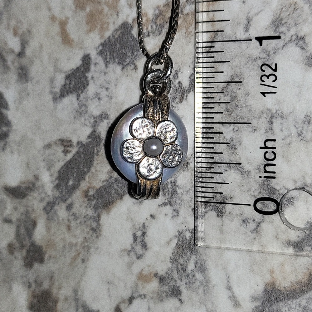 Didae sterling silver pearl necklace (w/chain!) - Picture 9 of 11